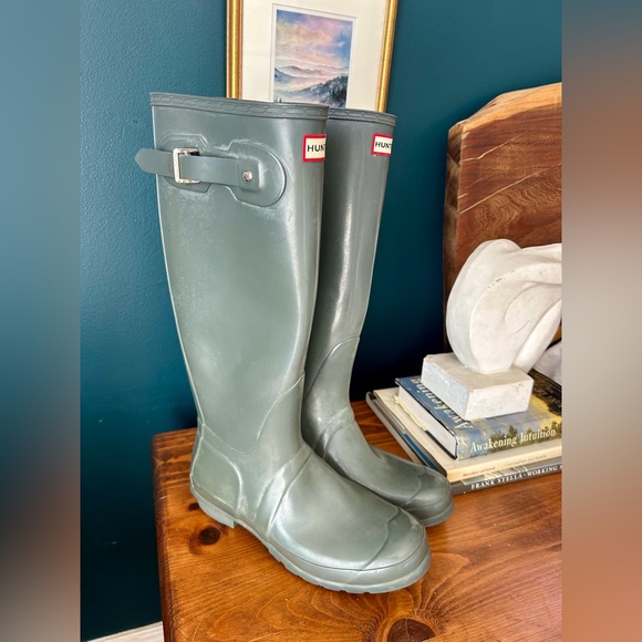 Hunter Shoes - Original Tall Hunter Rain Boots in Graphite Gray Size 9
